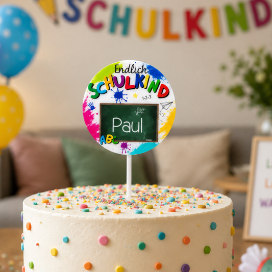 Tortenstecker Einschulung personalisiert – Endlich Schulkind