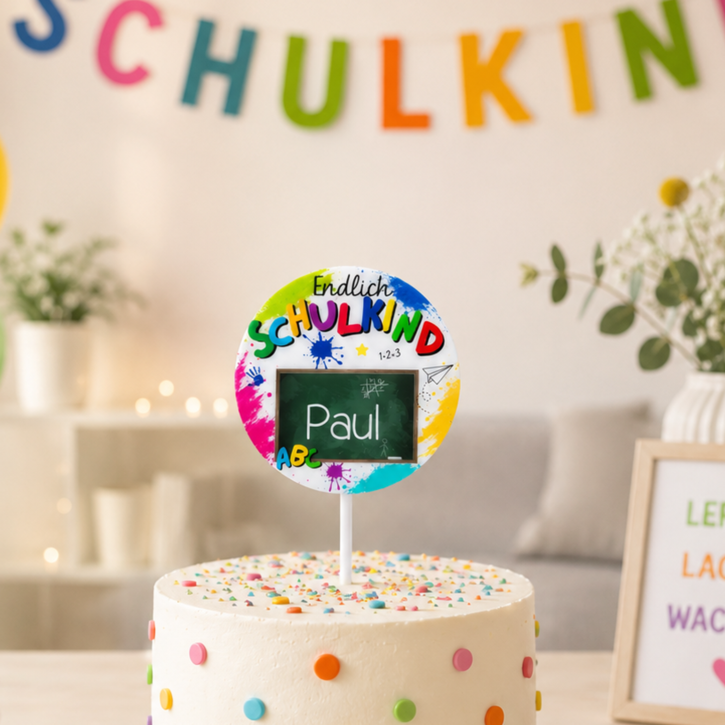 Tortenstecker Einschulung personalisiert – Endlich Schulkind