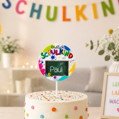 Tortenstecker Einschulung personalisiert – Endlich Schulkind