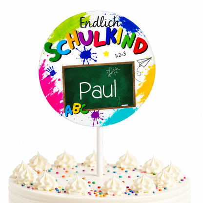 Tortenstecker Einschulung personalisiert – Endlich Schulkind