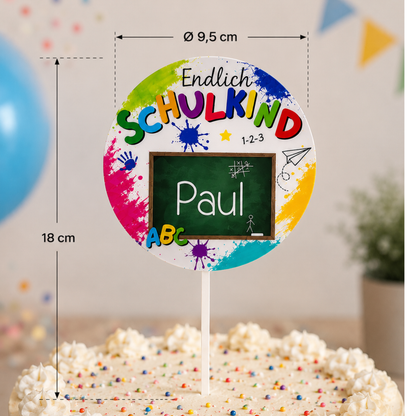 Tortenstecker Einschulung personalisiert – Endlich Schulkind