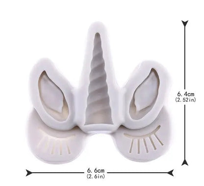 Silikonform Einhorn Horn, Ohren, Augen - Funny Bake