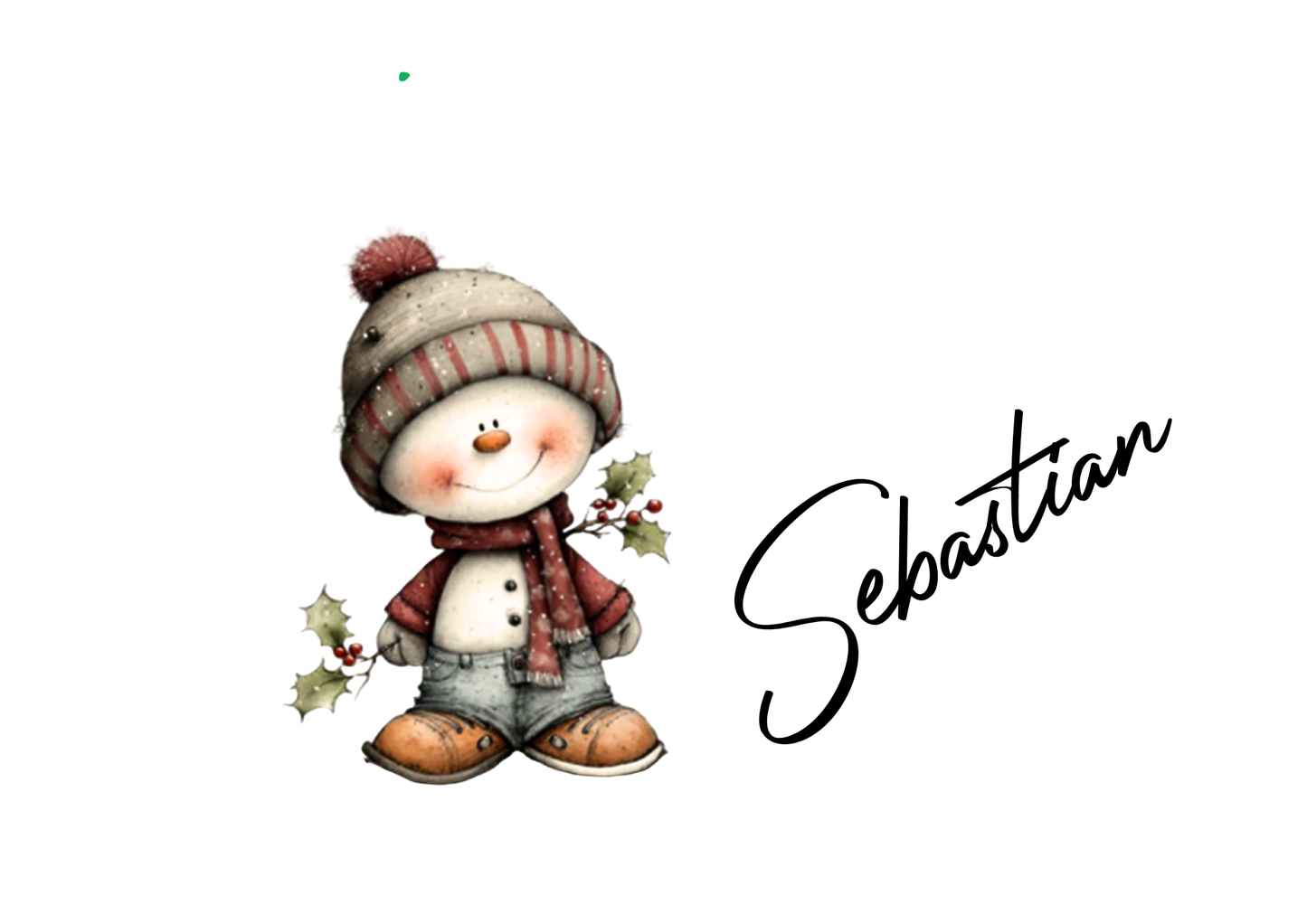 Tasse Retro Schneemann mit Namen