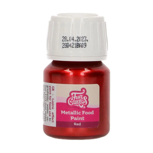 Lebenmittelfarbe metallic rot Funcakes 30ml - Funny Bake