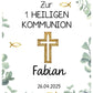 Tortenaufleger Kommunion Eukalyptus Kreuz Grün - Funny Bake