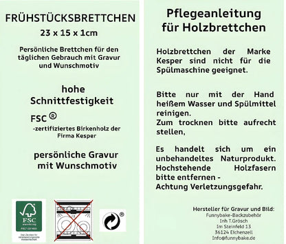 Personalisiertes Frühstücksbrettchen mit Monogram - Funny Bake