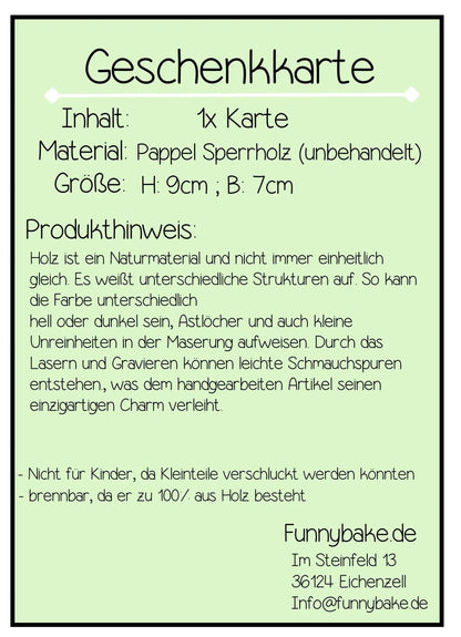 Geldkarte Geschenkkarte Zur Kommunion - Funny Bake