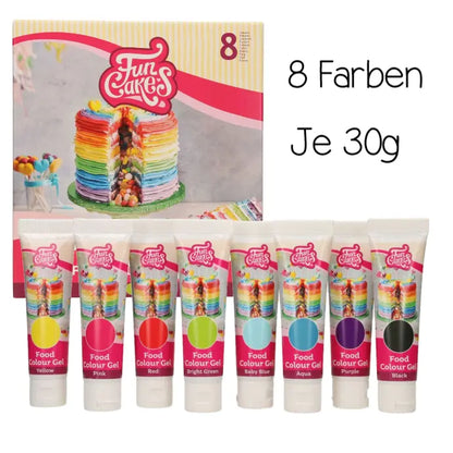 FunCakes Gelfarbe 8er Set 280g - Funny Bake