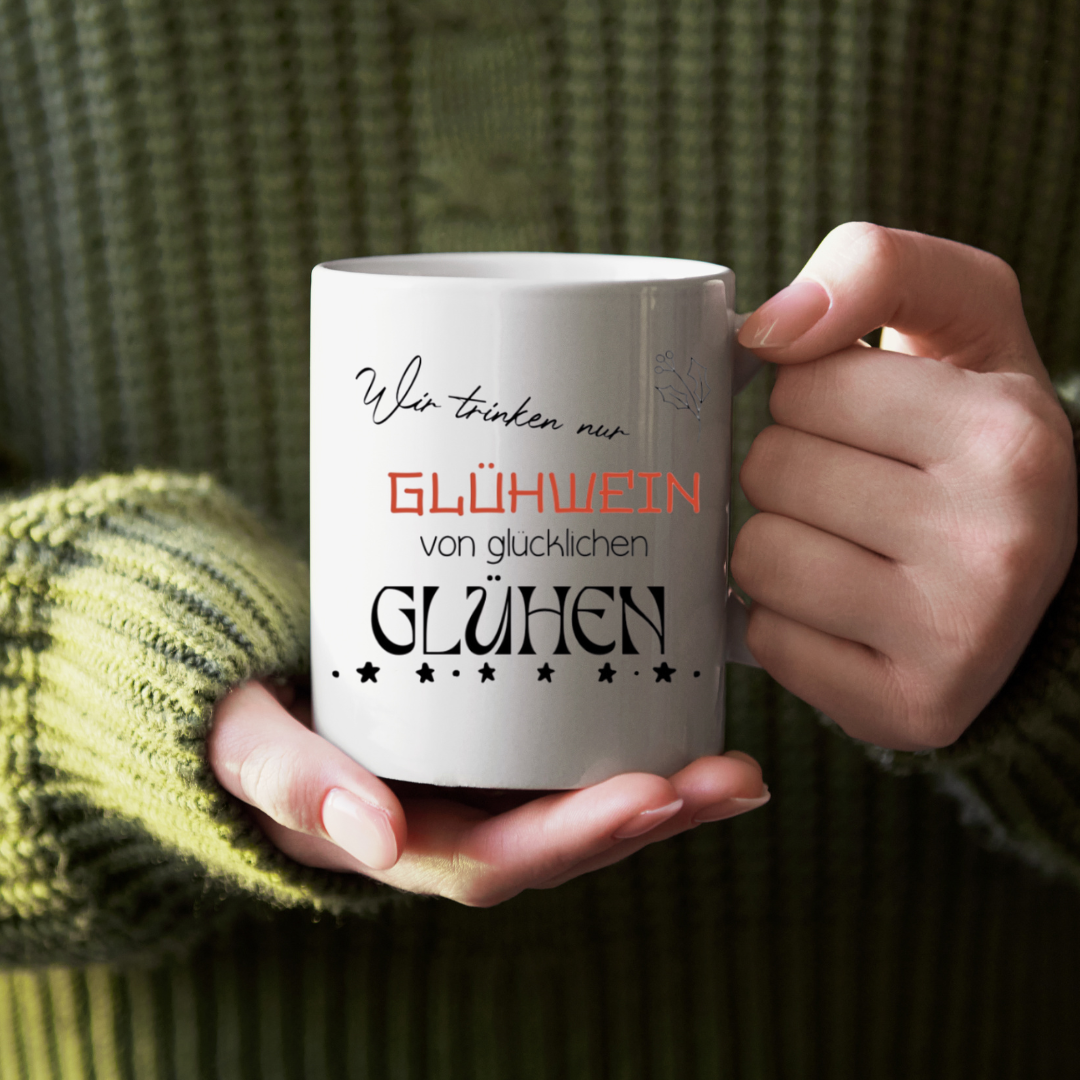 Weihnachtstasse lustige Vögel - Glühwein