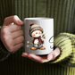 Tasse Retro Schneemann mit Namen