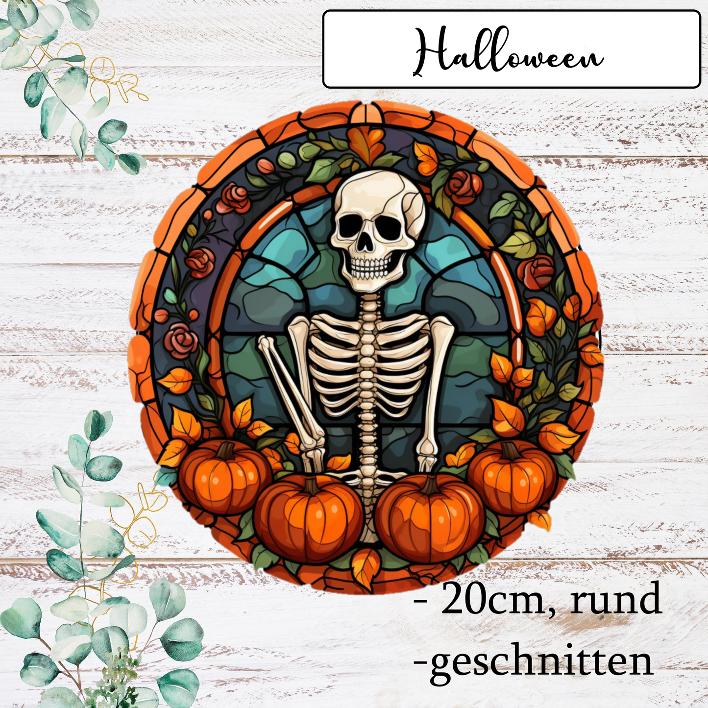 Tortenaufleger-Tortendeko-Halloween-essbar-Esspapier-Orange-Kürbis-Skelett
