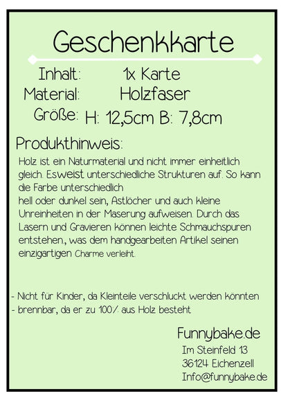 Geschenkkarte Kommunion Version 4 - Funny Bake