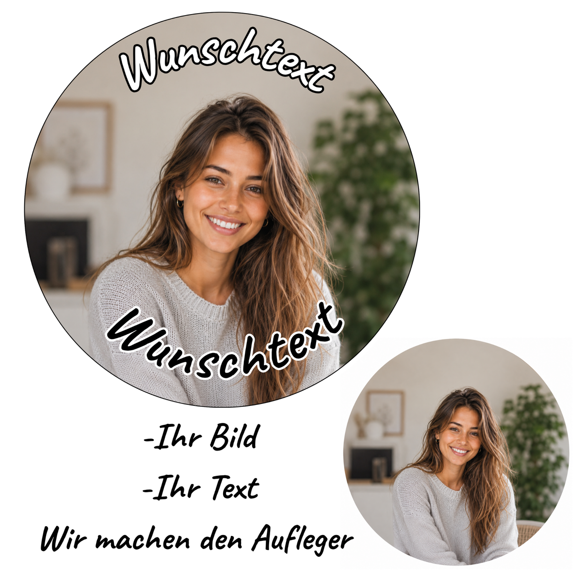 Tortenaufleger eigenes Foto – personalisiert mit deinem Bild, Logo oder Spruch
