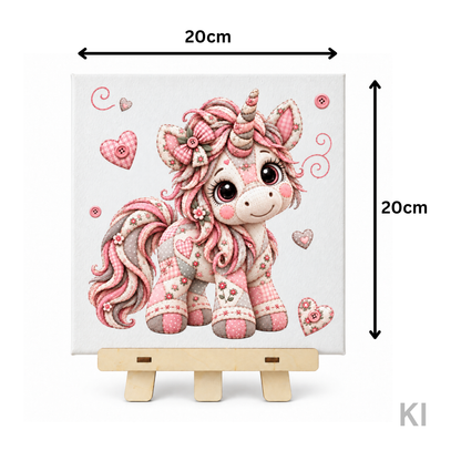 Leinwandbild Patchwork Einhorn