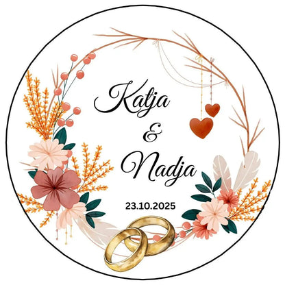 Tortenaufleger Hochzeit Boho Orange - Funny Bake