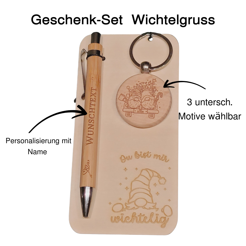 Weihnachtliches Geschenkset Kugelschreiber und Anhänger