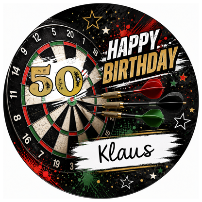 Tortenaufleger Dartscheibe Geburtstag personalisiert