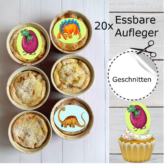 Muffinaufleger "bunte Dinos"