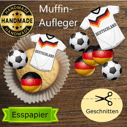 Muffin Aufleger Fußball Trikot Fußbälle - Funny Bake