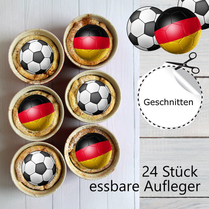24 Muffinaufleger Fußbälle - Funny Bake