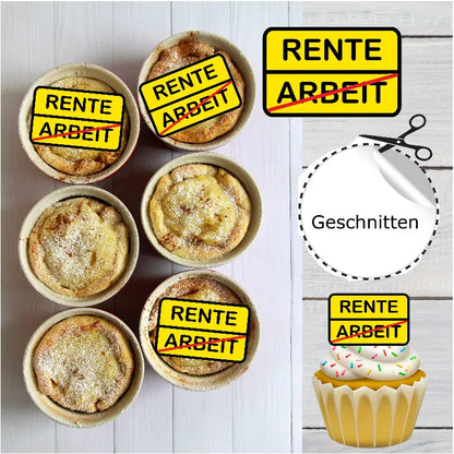 Muffin Aufleger - Rente -  Ruhestand - Funny Bake