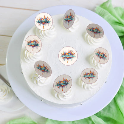 Muffinaufleger Happy Birthday moderne Art 24 Stück - Funny Bake