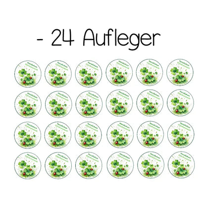 Muffinaufleger - Herzlichen Glückwunsch-  Kleeblatt - Funny Bake