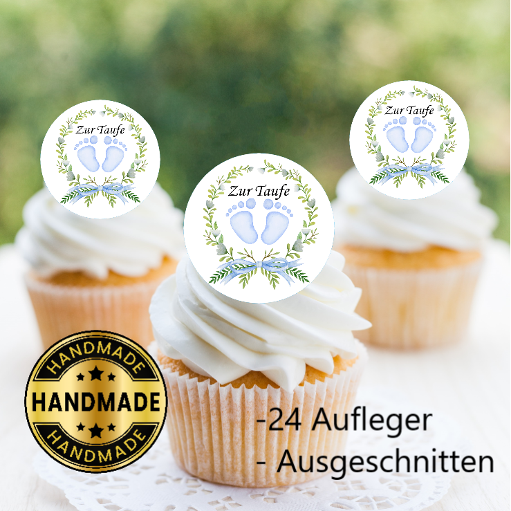 Muffinaufleger Taufe Babyfüße