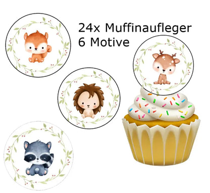 Muffin Aufleger "Waldtiere" 24 St. Esspapier - Funny Bake
