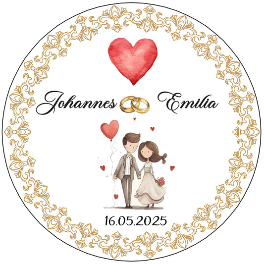 Tortenaufleger Hochzeit gezeichnetes Paar - Funny Bake