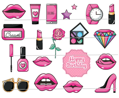 Tortenaufleger Teenager pink rosa Make Up - Funny Bake