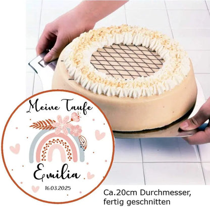 esspapier-Torten-Aufleger-orange-Regenbogen-Boho-waverpaper-Oblate