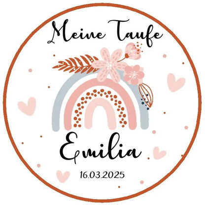 Meine Taufe Regenbogen - Boho orange - Funny Bake
