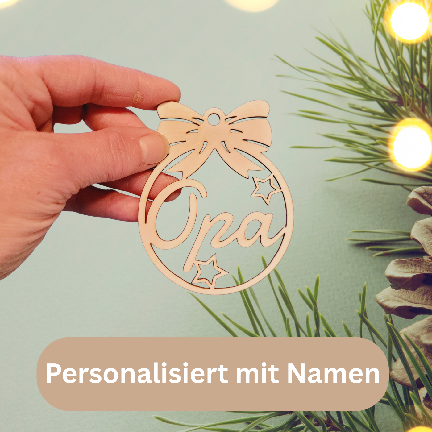 Personalisierter Holzanhänger Weihnachten - Funny Bake
