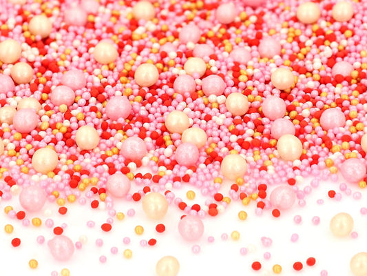 Zuckerperlen-Mix-Zucker-Streusel-rosa-pink-weiß-gelb-gold-Babyparty-Mädchen