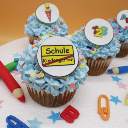 Muffin-Aufleger-Einschlung-Schule-Essbar-oblate-Schultüte