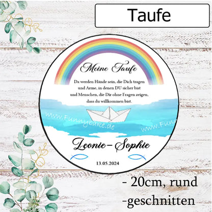 Tortenaufleger-essbar-Tortendeko-Boot-Schiff-Taufe-Fisch-Regenbogen