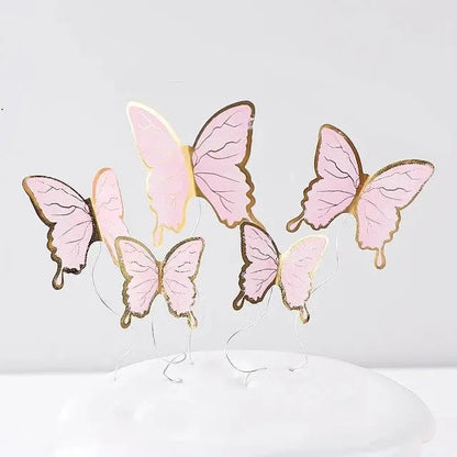 Schmetterlinge rosa Tortenstecker Papierdeko - Funny Bake
