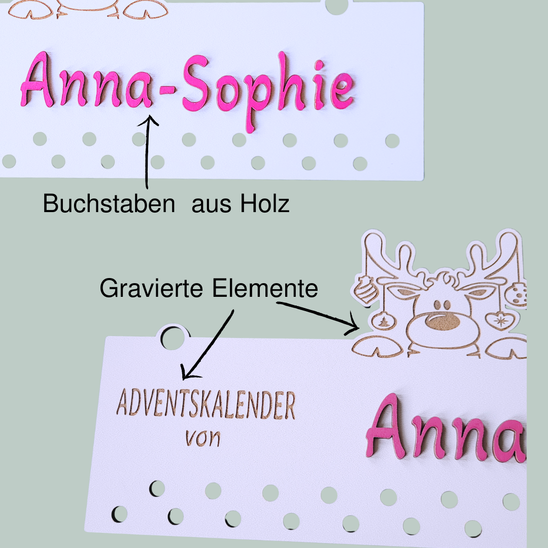Personalisierter Adventskalender "Rentier"