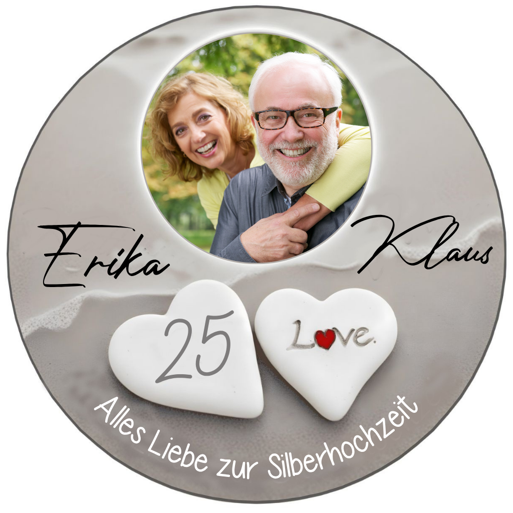 Tortenaufleger Silberhochzeit