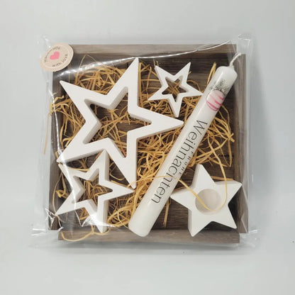Dekorationsset 3 Sterne mit Kerze - Funny Bake