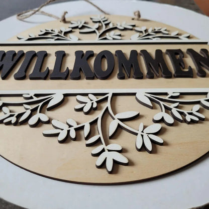 Türschild Willkommen Holzschild