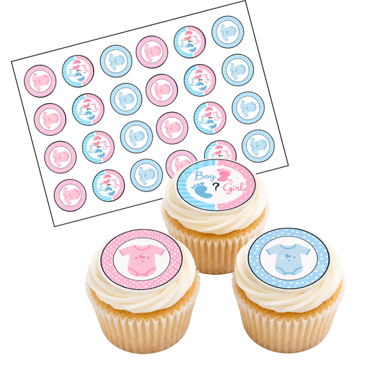 Gender Reveal Muffinaufleger – 24 Aufleger Boy or Girl