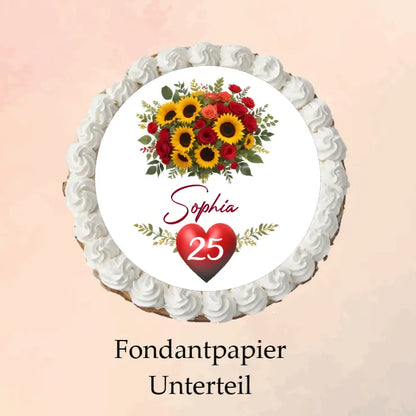 Tortenaufleger Burn away Set  Happy Birthday Blumenstrauß - Funny Bake