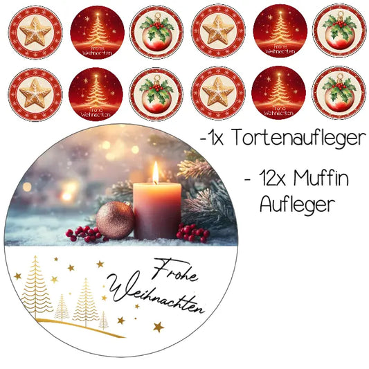 Tortenaufleger-Set Weihnachtskerze - Funny Bake
