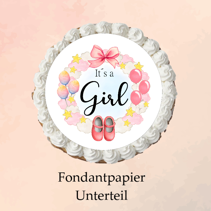 Tortenaufleger Burn Away Gender Reveal Girl