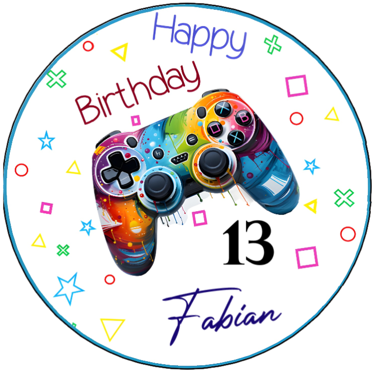 Tortenaufleger Controller-Pad Happy Birthday