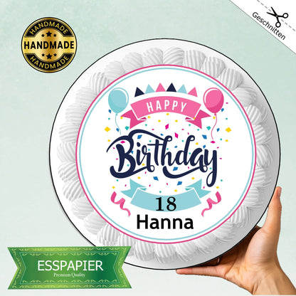 Tortenaufleger "Happy Birthday" - Funny Bake