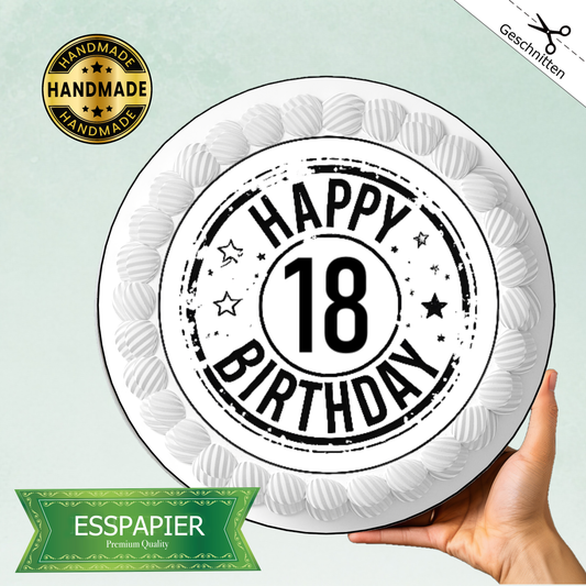 Tortenaufleger Happy Birthday  mit Zahl
