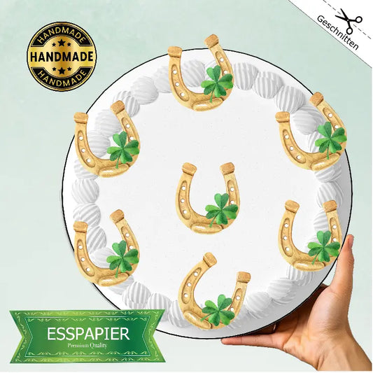 Tortenaufleger Hufeisen Glücksbringer Kleeblatt - Funny Bake